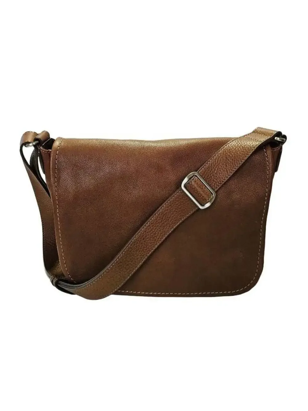 Tsuchiya Kaban Tone Oil Nume Medium Shoulder Bag in Brown Leather